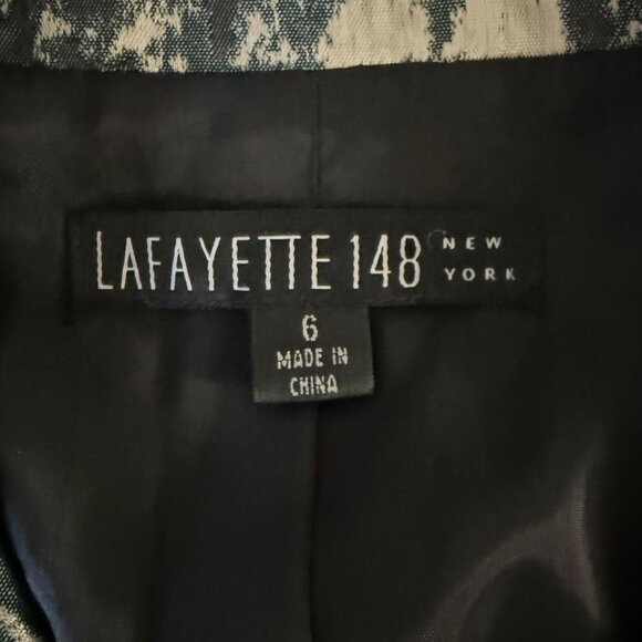 Lafayette 148 Helena Brocade Jacquard Blazer Jacket Green & Gold Women's Size 6 - Picture 10 of 13